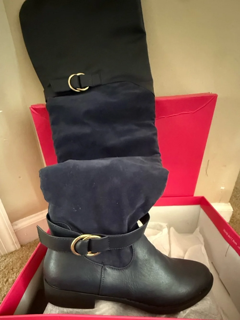 Navy Over-the-Knee Boots